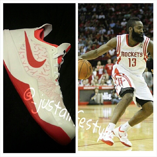 Nike,Zoom,Crusader,白红,配色,詹姆斯,哈 哈登上脚发售日期 Nike Zoom Crusader 白红配色詹姆斯哈登 PE 实物曝光