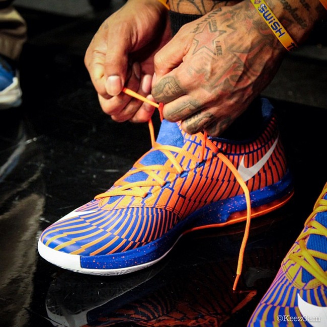 J.R.,Smith,上脚,Nike,KD6,尼克斯,主,题  J.R. Smith 上脚 Nike KD6 尼克斯主题款球鞋