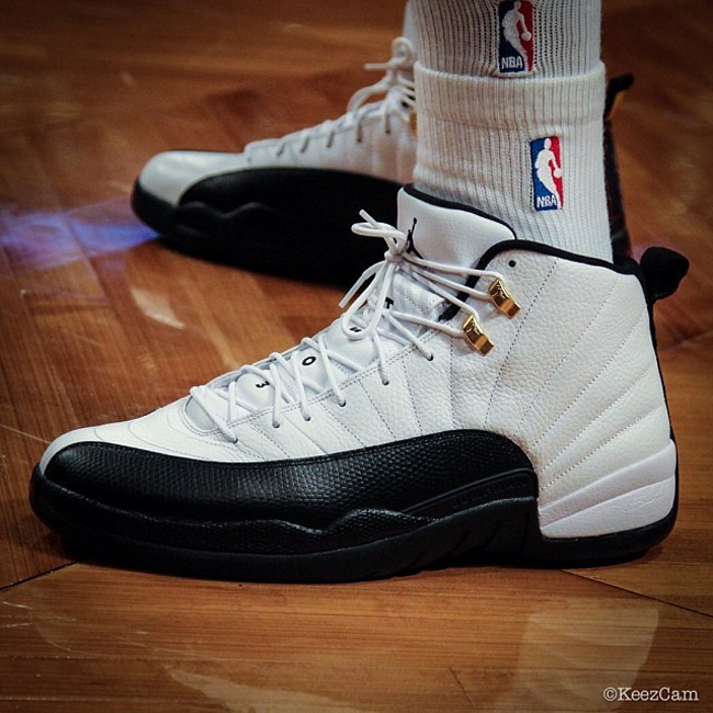 aj12 金扣 aj12金扣发售日期 安德雷·布拉切赛场上脚 Air Jordan 12 ＂Taxi＂
