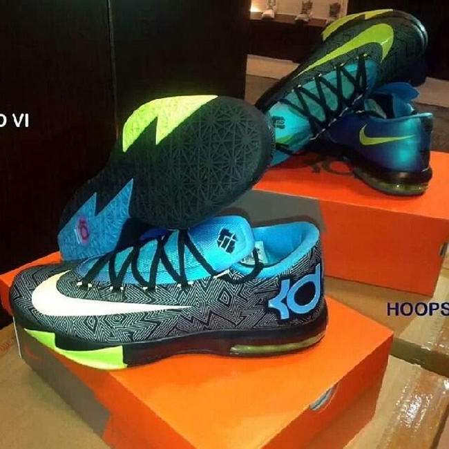 kd6,杜兰特,kd6价格  Nike KD6 黑蓝灰图纹配色发售信息
