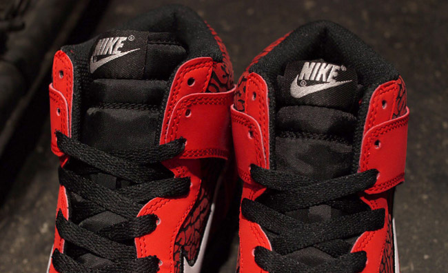 Nike Dunk SB,Dunk,Dunk SB,爆裂 Red Elephant Nike SB Dunk Hi 红爆裂纹即将发售