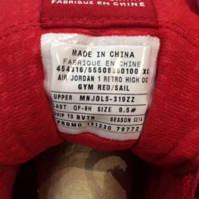 Air Jordan 1,AJ1,AJ 2014发售 AJ1 555088-601 Air Jordan 1 Retro Hi OG ＂Gym Red＂ 实物曝光