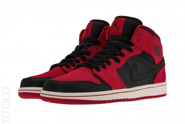 Air Jordan 1 Mid AJ1 Mid Bred 554724-005 Air Jordan 1 Mid 黑红配色即将发售