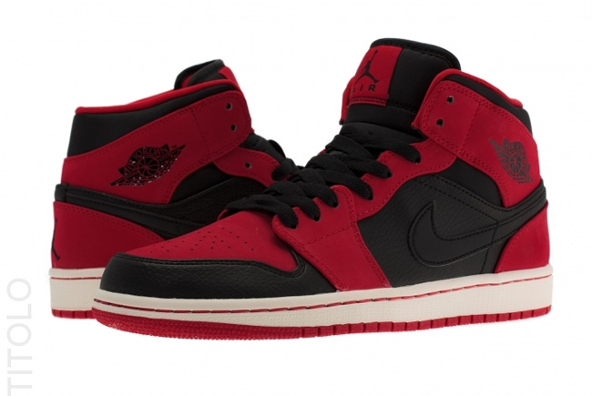 Air Jordan 1 Mid AJ1 Mid Bred 554724-005 Air Jordan 1 Mid 黑红配色即将发售
