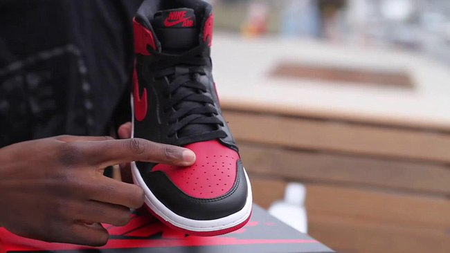 AJ1黑红,AJ1樱木,AJ1 Bred,Air Jorda AJ1黑红AJ1樱木 【视频】黑红 Air Jordan 1 ＂Bred＂ 实物开箱