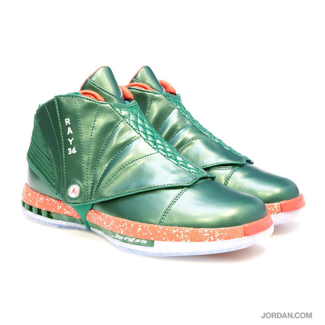 雷阿伦PE,Air Jordan 16,AJ16,圣诞配色  雷阿伦专属 Air Jordan 16 PE ＂Christmas＂ 圣诞配色曝
