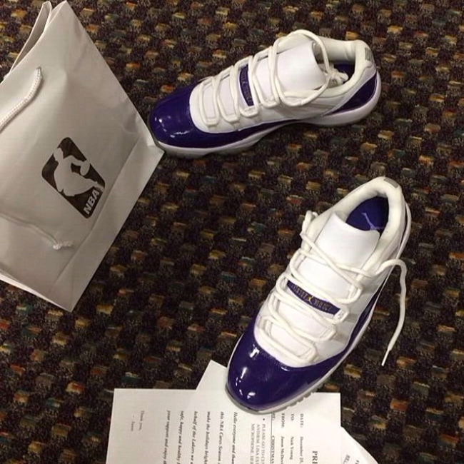 尼克杨,AJ11 Low,Air Jordan 11 Low Nick Young 尼克杨赛场穿着 Air Jordan 11 Low PE 白紫配色