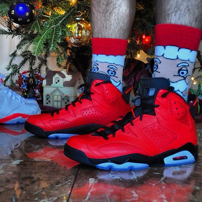 AJ6大红,Air Jordan 6大红,Air Jorda AJ6大红 Air Jordan 6 ＂Toro/Infrared 23＂ 上脚实拍