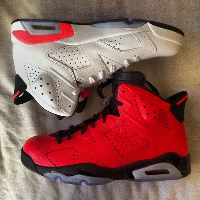 AJ6大红,Air Jordan 6大红,Air Jorda AJ6大红 Air Jordan 6 ＂Toro/Infrared 23＂ 上脚实拍