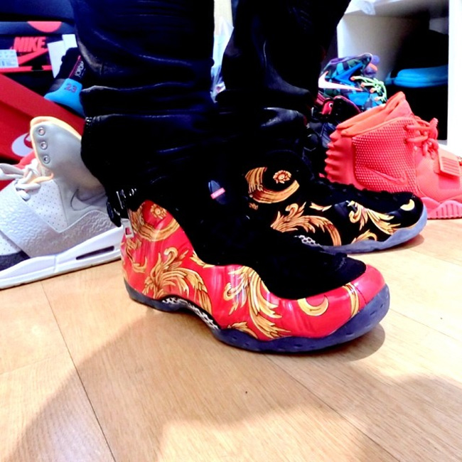 Supreme喷,Foamposite Supreme,Fo Supreme喷,652792-001 Nike Air Foamposite One ＂Supreme＂ 上脚实拍