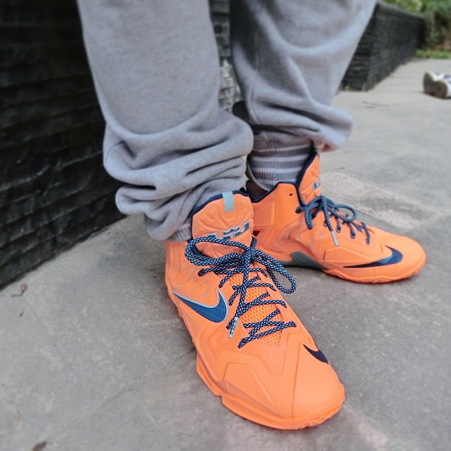 LeBron 11 Hardwood Classic,LBJ LBJ11 626374-800 LeBron 11 ＂Hardwood Classic＂ 上脚实拍