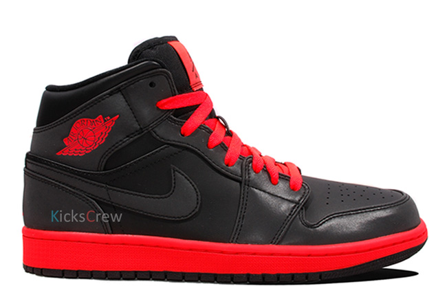 554724-043,Air Jordan 1 Mid,AJ AJ1 Mid 554724-043 Air Jordan 1 Mid 黑/红外配色曝光