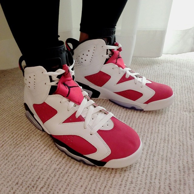 AJ6胭脂红,384664-160,AJ6发售信息 AJ6胭脂红384664-160 胭脂红 Air Jordan 6 ＂Carmine＂ 上脚实拍