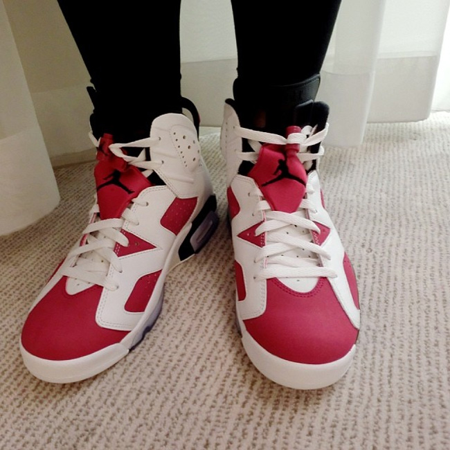 AJ6胭脂红,384664-160,AJ6发售信息 AJ6胭脂红384664-160 胭脂红 Air Jordan 6 ＂Carmine＂ 上脚实拍