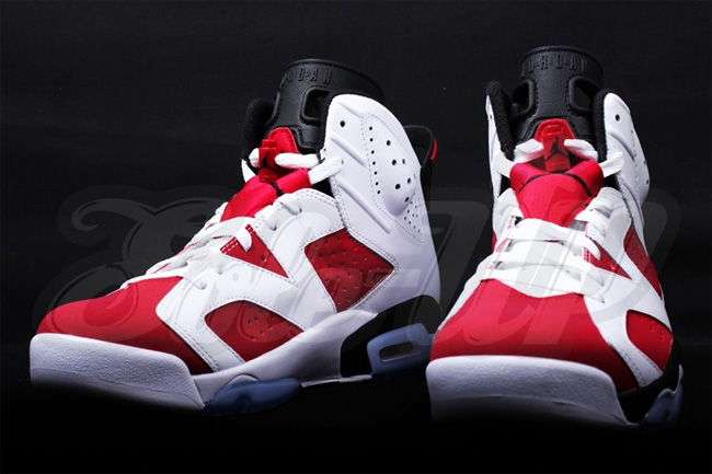 AJ6胭脂红,384664-160 AJ6胭脂红 384664-160 Air Jordan 6 ＂Carmine＂ 高清实物图赏