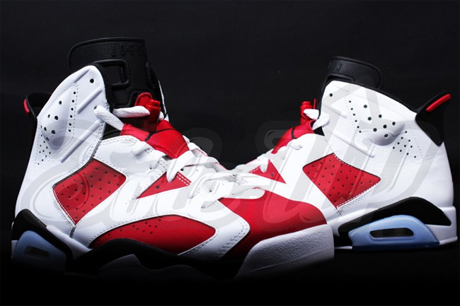 AJ6胭脂红,384664-160 AJ6胭脂红 384664-160 Air Jordan 6 ＂Carmine＂ 高清实物图赏