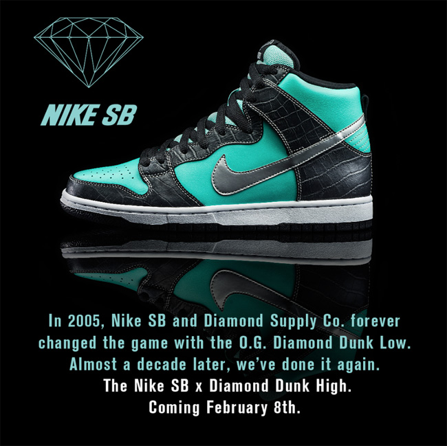 Dunk SB HIGH Tiffany,Diamond,6 653599-400 Diamond x Nike SB Dunk High ＂Tiffany＂ 官方发售信息