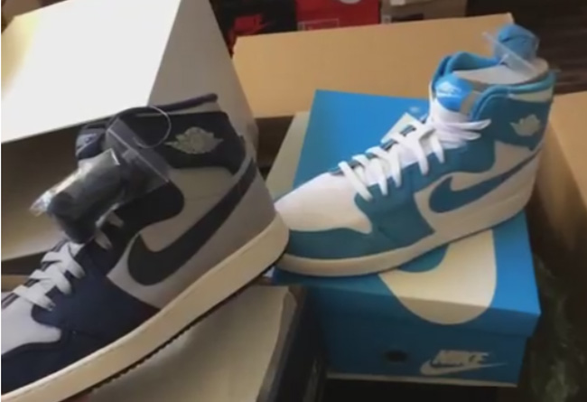 AJKO,乔治城vs北卡系列,实物  Air Jordan 1 KO 乔治城/北卡配色 实物曝光