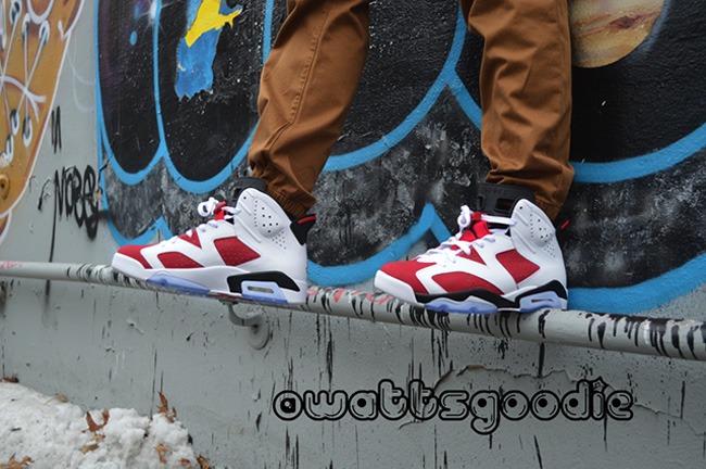 AJ6胭脂红,384664-160,Air Jordan 6 AJ6胭脂红384664-160 Air Jordan 6 “Carmine” 上脚实拍
