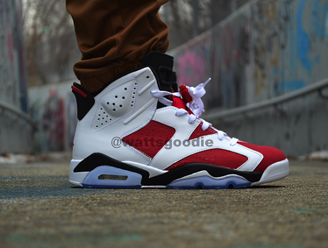 AJ6胭脂红,384664-160,Air Jordan 6 AJ6胭脂红384664-160 Air Jordan 6 “Carmine” 上脚实拍