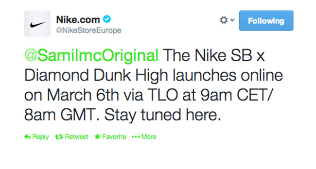 Diamond x Nike SB Dunk High,Ti 653599-400 Diamond x Nike SB Dunk High ＂Tiffany＂ 欧洲发售信息