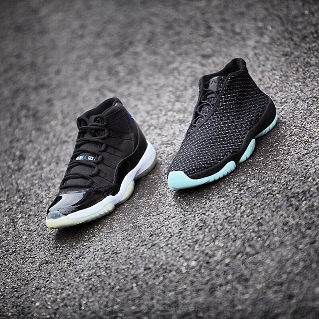 Jordan Future  经典 VS 未来，Jordan Future 和 Air Jordan 11 对照图片