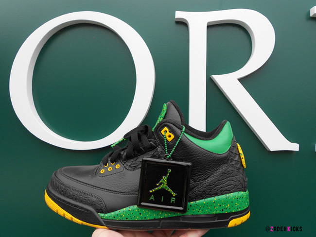 AJ3,Air Jordan 3,球鞋定制 俄勒冈鸭子AJ3 Air Jordan 3 ＂Oregon Ducks The Big O＂ 定制鞋款