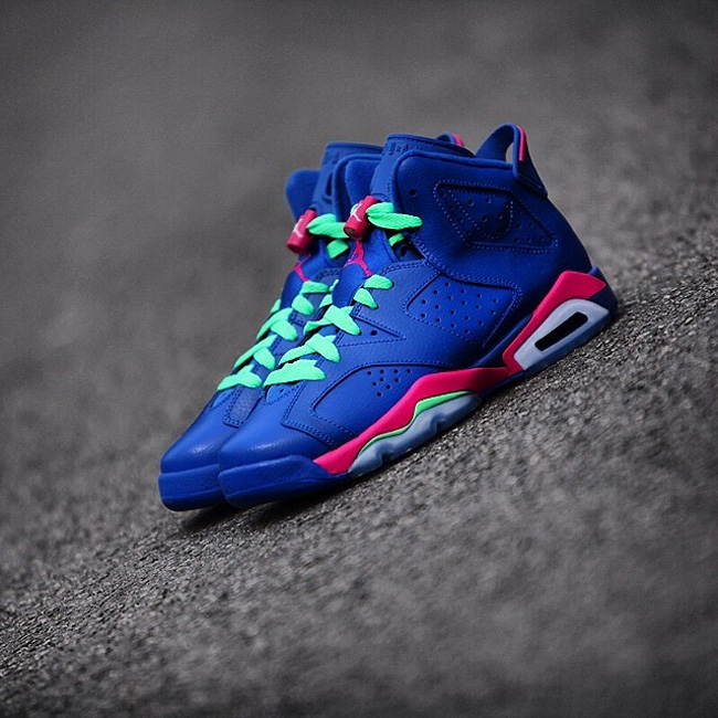 AJ6女款,543390-439,Air Jordan 6 AJ6女款543390-439 Air Jordan 6 Retro GS “Game Royal” 实物欣赏