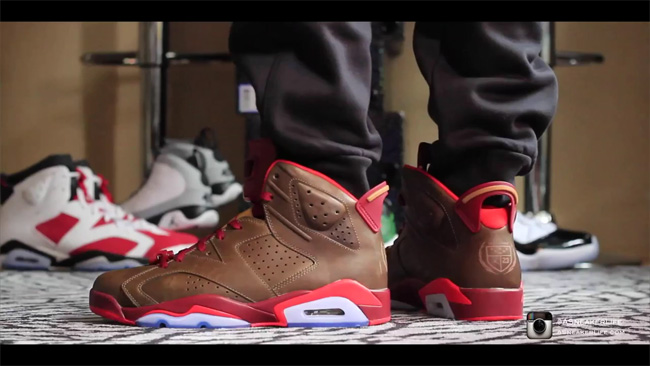 384664-250,Air Jordan 6,AJ6 AJ6 384664-250 【视频】Air Jordan 6 ＂Cigar＂ 上脚展示