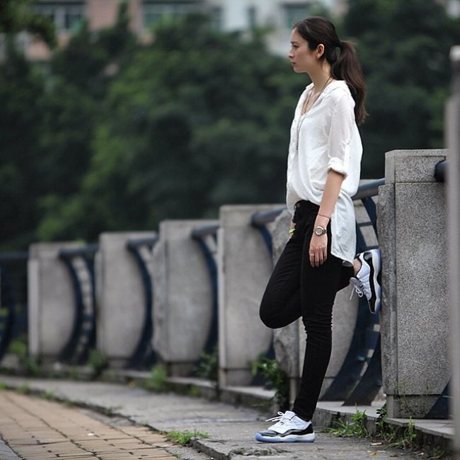 AJ11,Air Jordan 11,AJ11 Low,52 AJ11 528896-153 Air Jordan 11 Low ＂Concord＂ GS 上脚实拍