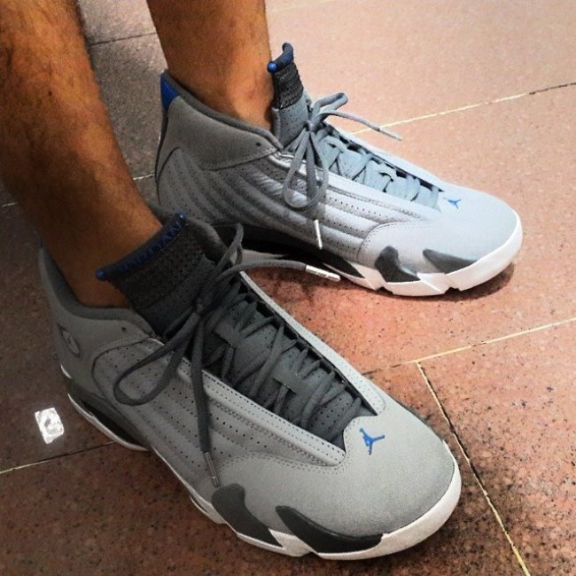 AJ14,Air Jordan 14,487471-004 AJ14 487471-004 Air Jordan 14 ＂Cool Grey＂ 上脚实拍