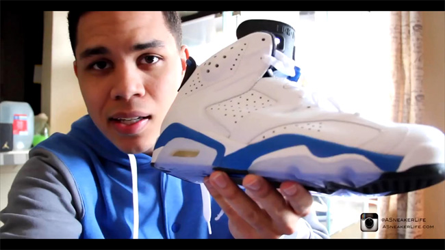 AJ6,Air Jordan 6,384664-107 AJ6运动蓝384664-107 【视频】Air Jordan 6 ＂Sport Blue＂ 实物展示