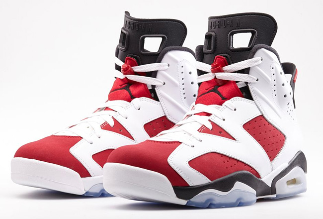 AJ6,Air Jordan 6,AJ6胭脂红,384664 AJ6 384664-160 384665-160 Air Jordan 6 ＂Carmine＂ 胭脂红官方发售信息
