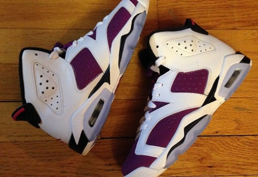 AJ6,Air Jordan 6,543389-127 AJ6女款女鞋543390-127 Air Jordan 6 GS 白紫葡萄配色清晰图赏