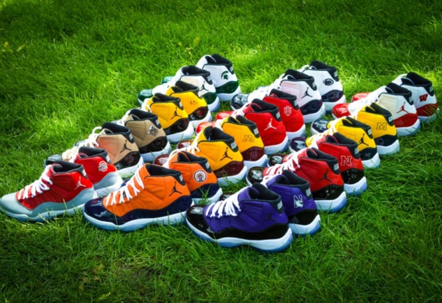 Air Jordan 11,AJ11,球鞋定制 AJ11球鞋定制 Air Jordan 11 “Big 10 Conference” 多彩定制球鞋欣赏