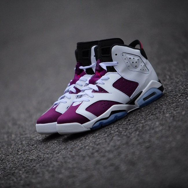 AJ6,Air Jordan 6,543390-127 AJ6女款女鞋543390-127 Air Jordan 6 GS ＂Bright Grape＂ 白紫葡萄美图欣赏