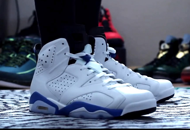 AJ6,AJ6运动蓝,Air Jordan 6,384664 AJ6运动蓝384664-107 【视频】Air Jordan 6 ＂Sport Blue＂ 上脚实拍