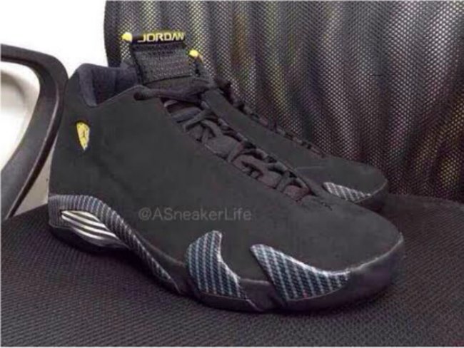 AJ14,Air Jordan 14 AJ14黑麂皮 Air Jordan 14 “Black Ferrari” 实物曝光