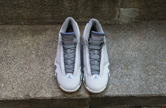 487471-004,AJ14,Air Jordan 14 487471-004AJ14灰狼运动蓝 Air Jordan 14 “Wolf Grey” 实物图赏