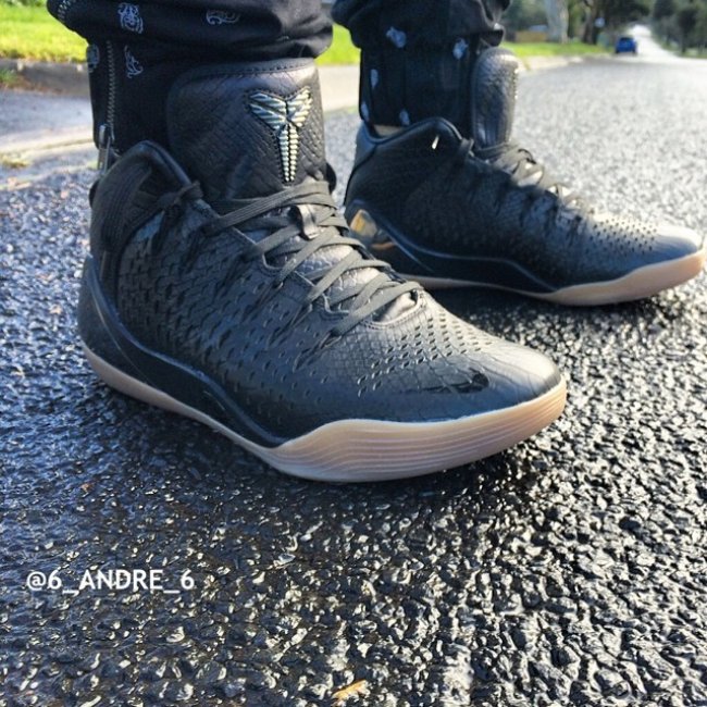 Kobe 9 Mid EXT,704286-001  Kobe 9 Mid EXT “Black Snakeskin” 上脚实拍