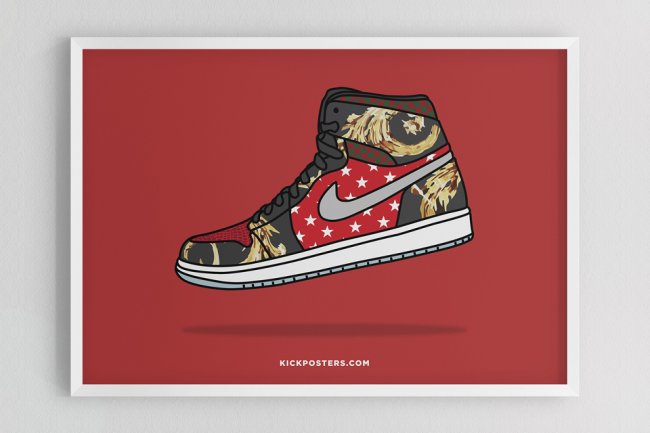 AJ1SB,Air Jordan 1,AJ1,Nike SB  AJ1 x Nike SB x Supreme “What the Supreme” 设想图