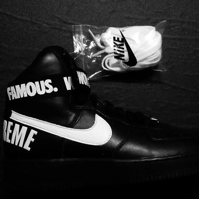 AF1,Nike Air Force 1 AF1 Supreme x Nike Air Force 1 High “Black” 实物曝光
