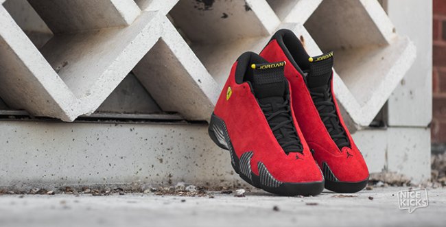 654459-670,AJ14,Air Jordan 14 654459-670AJ14法拉利红麂皮 Air Jordan 14 “Ferrari” 高清美图
