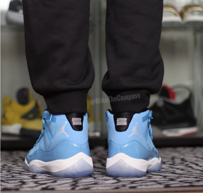 AJ11北卡蓝,Air Jordan 11,689479-4 AJ11北卡蓝689479-405 【视频】Air Jordan 11 “Pantone” 上脚实拍