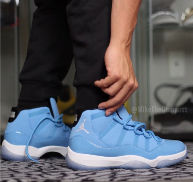 AJ11北卡蓝,Air Jordan 11,689479-4 AJ11北卡蓝689479-405 【视频】Air Jordan 11 “Pantone” 上脚实拍