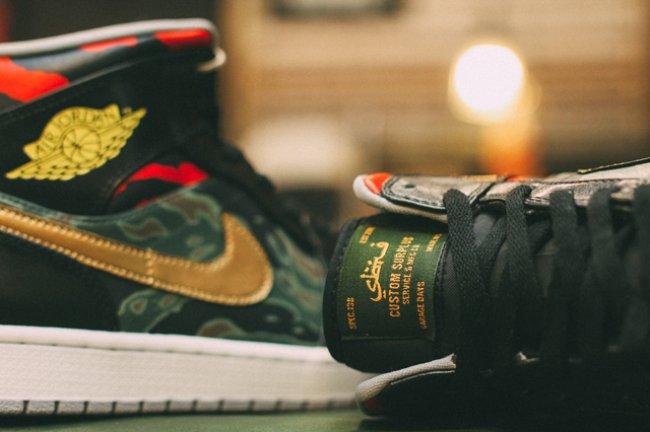 AJ1,Air Jordan 1,球鞋定制 AJ1球鞋定制 Air Jordan 1 Mid SBTG 定制鞋款欣赏