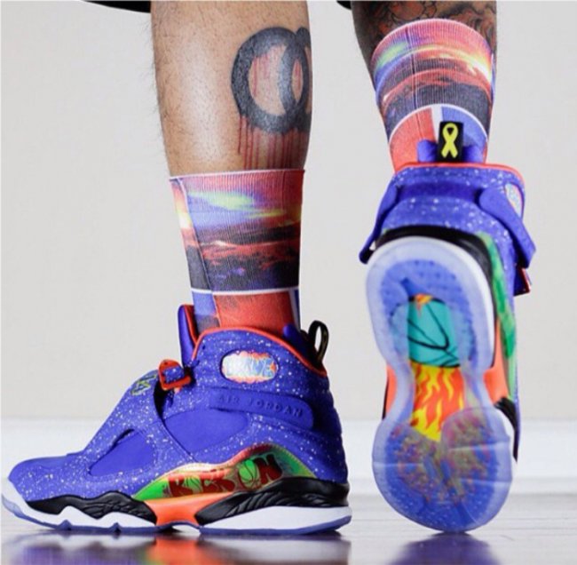 729893-480,AJ8,Air Jordan 8 729893-480AJ8 Air Jordan 8 Doernbecher 慈善配色上脚实拍
