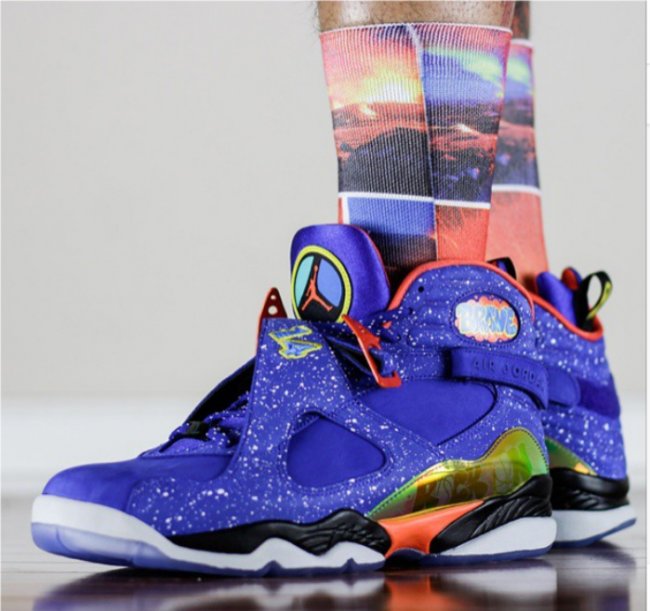 729893-480,AJ8,Air Jordan 8 729893-480AJ8 Air Jordan 8 Doernbecher 慈善配色上脚实拍