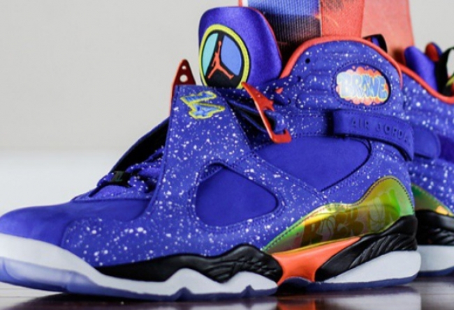 729893-480,AJ8,Air Jordan 8 729893-480AJ8 Air Jordan 8 Doernbecher 慈善配色上脚实拍