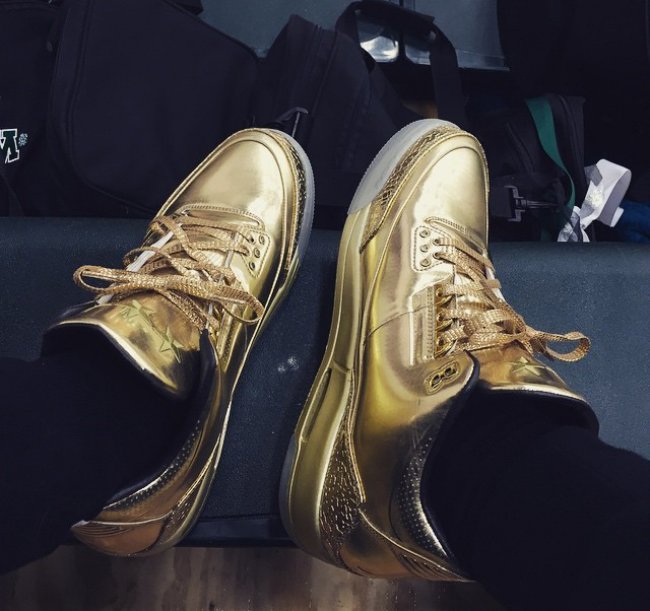 AJ3,Air Jordan 3 AJ3 凯里欧文网晒 Air Jordan 3 ＂Gold＂ PE